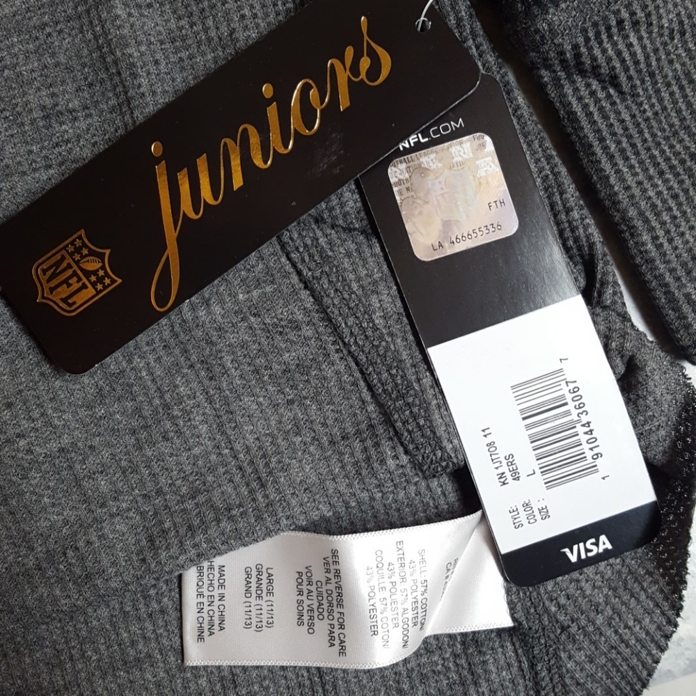 NWT NFL Juniors San Francisco 49ers Top L 11/13 - Picture 4 of 4